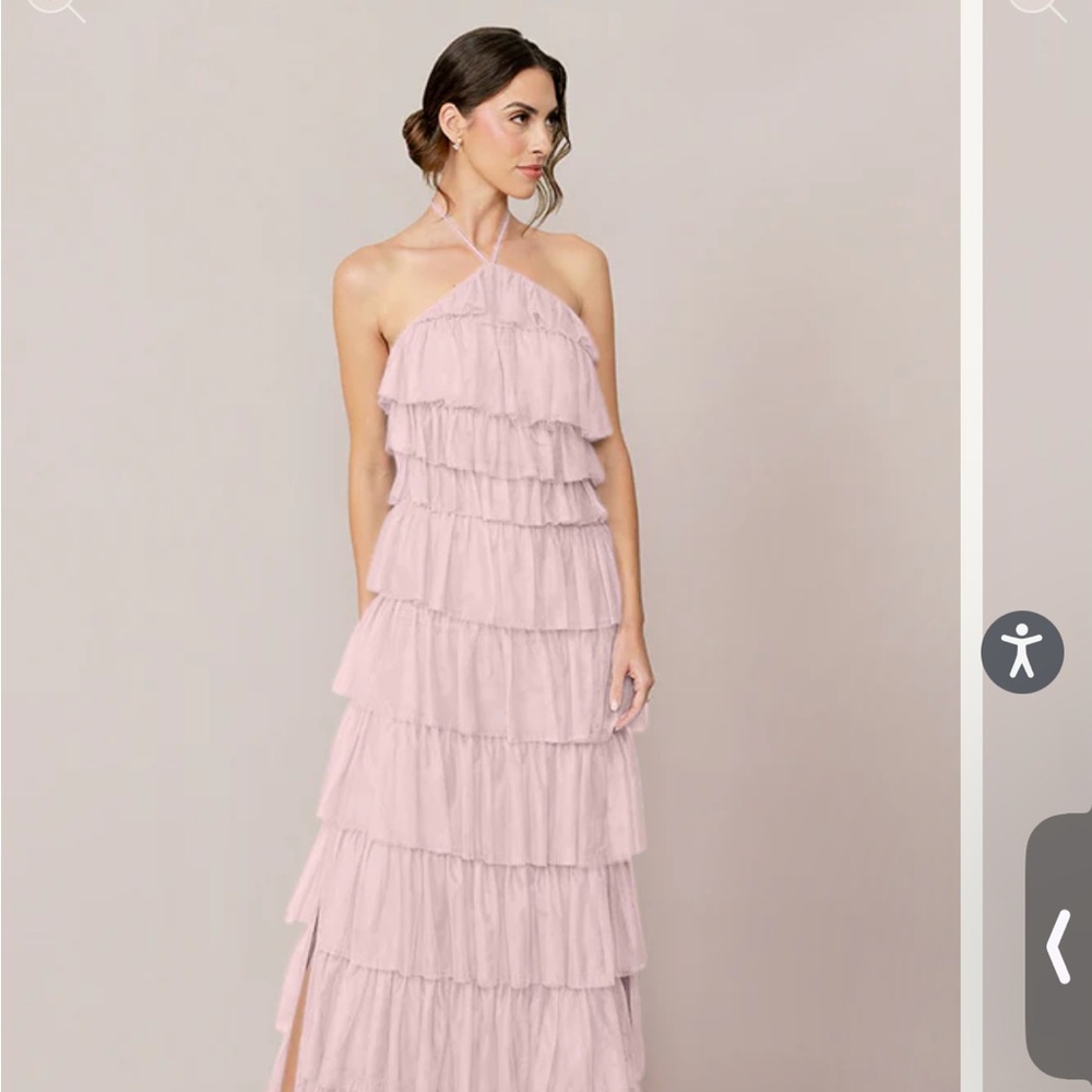 Elegant Pink Halter Maxi Dress